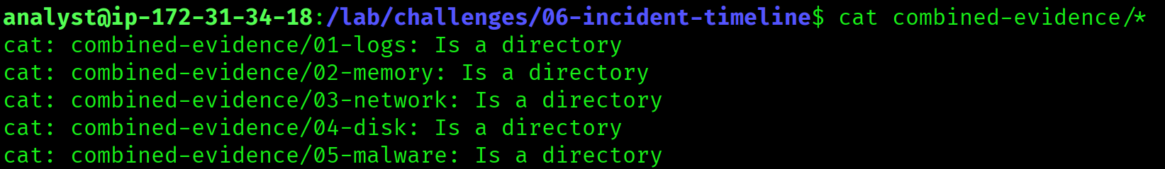 Contents of the evidence sources showing raw log data for correlation