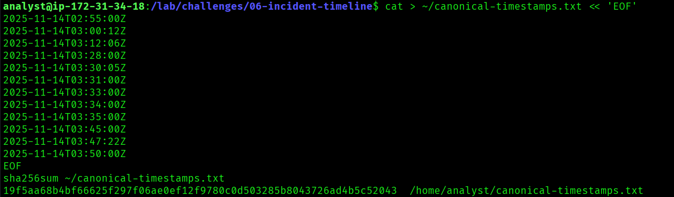 Second SHA-256 attempt with different timestamp format