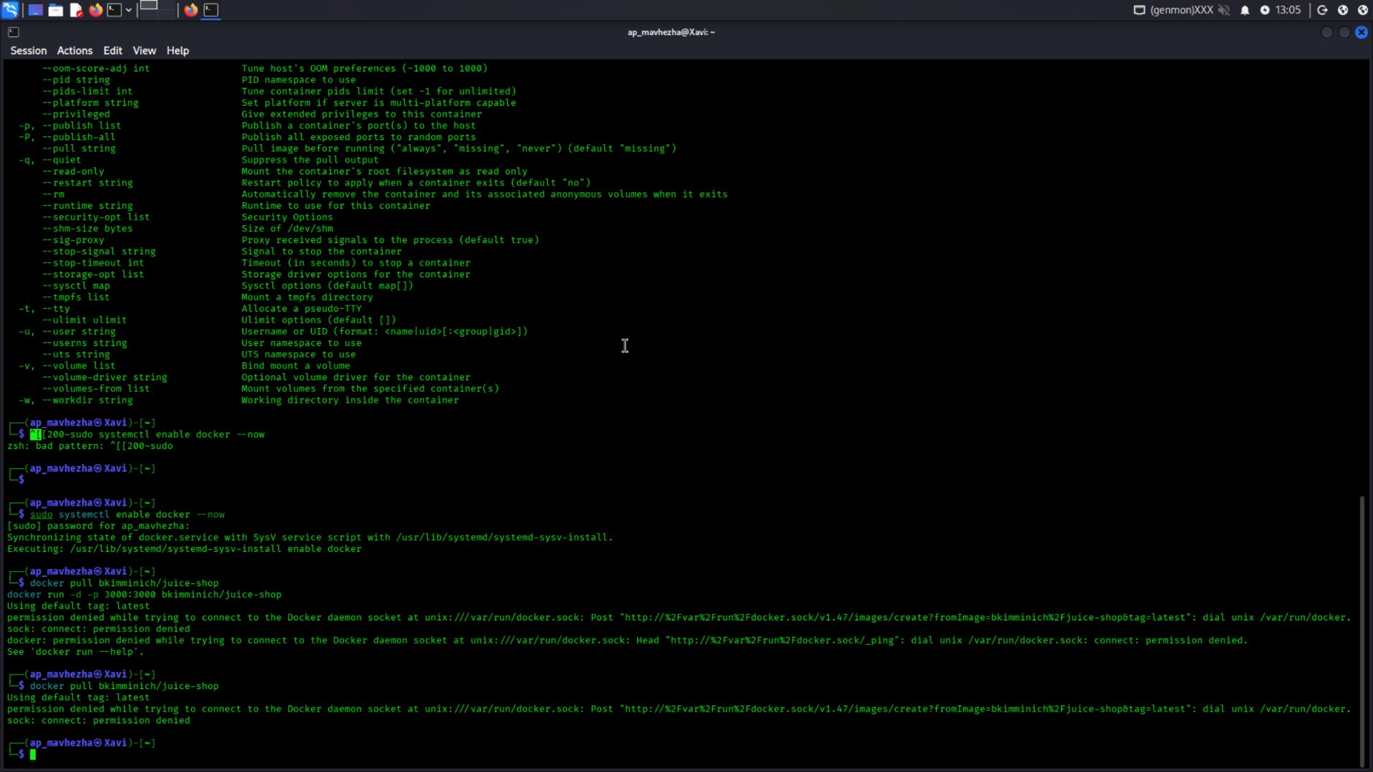 Setup and recon: docker permission denied