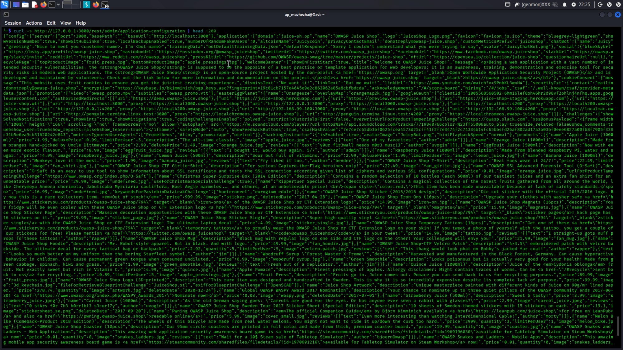 Setup and recon: api application configuration