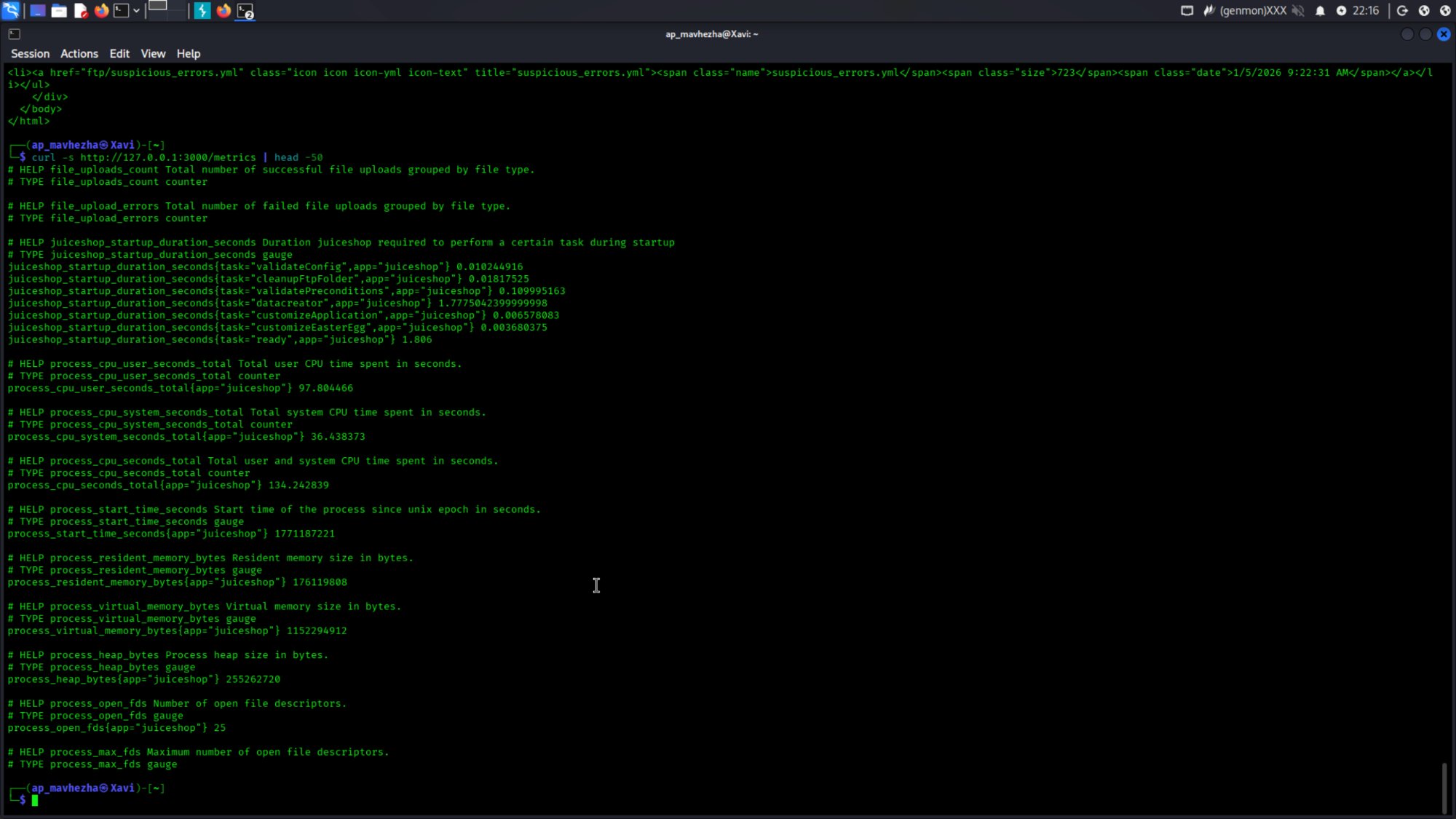 Setup and recon: prometheus metrics