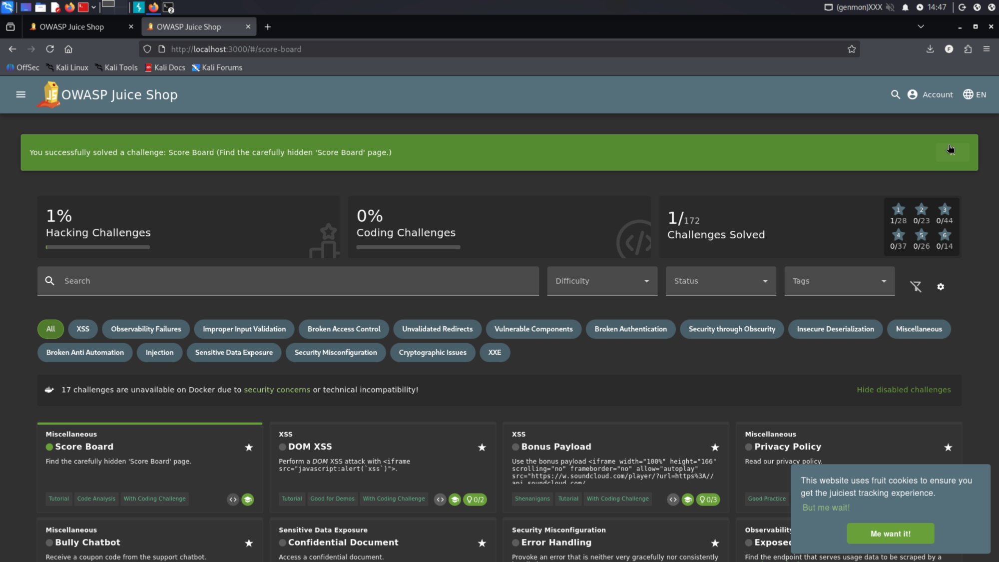 Setup and recon: scoreboard