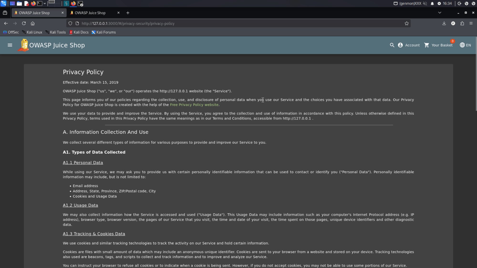 Setup and recon: visit pages attack surface