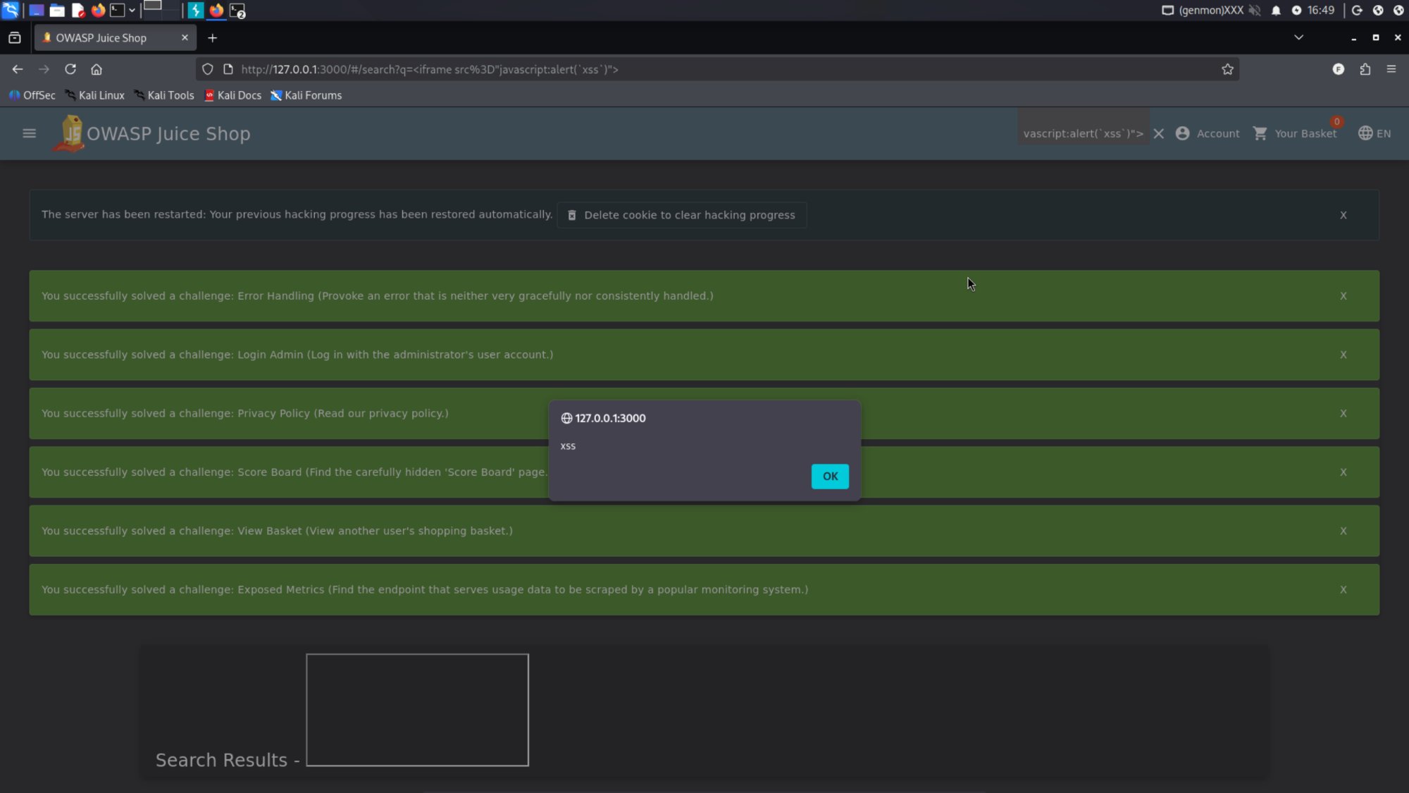 Reflected XSS: xss alert popup