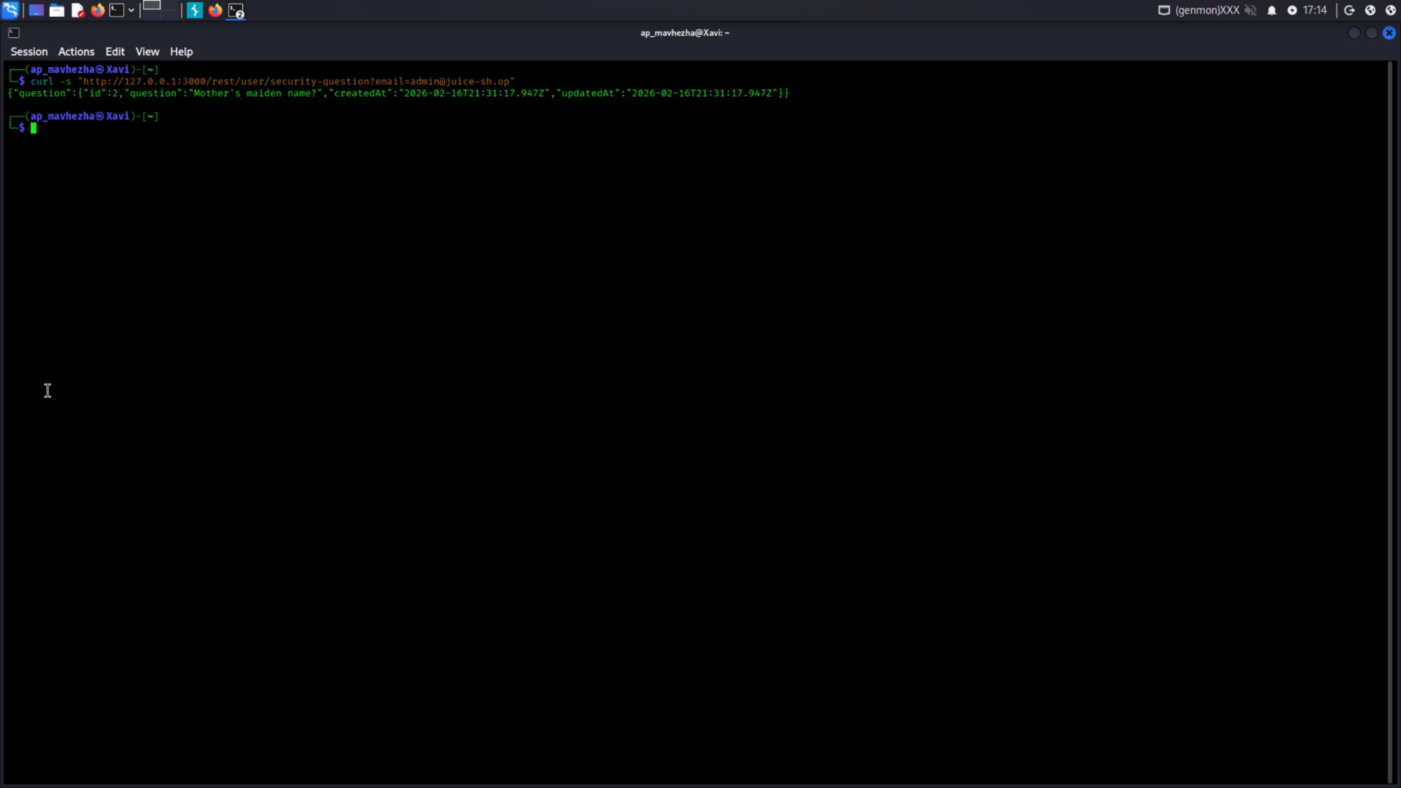 Broken authentication: admin security question enum