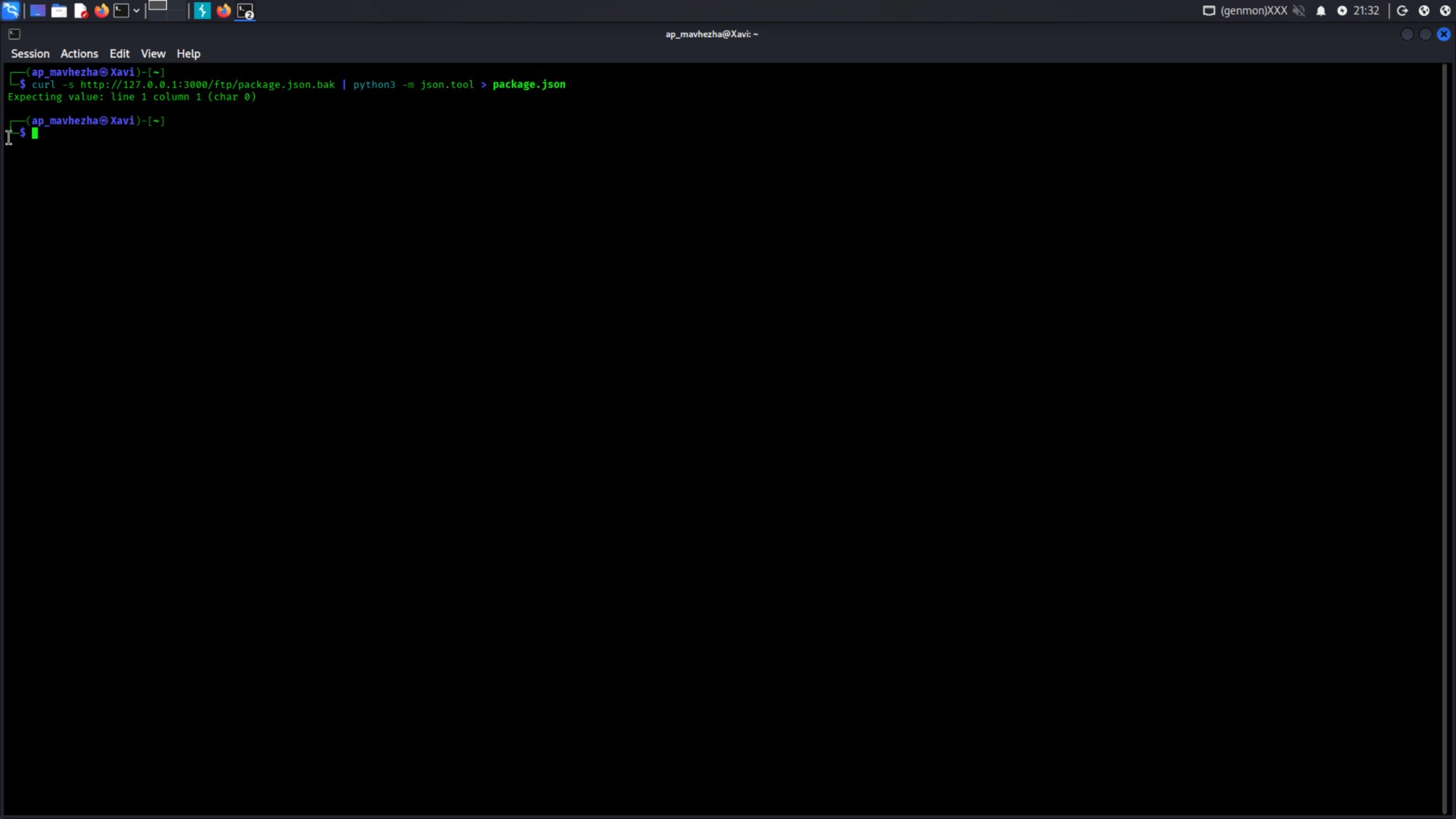 Sensitive data exposure: package json bak download