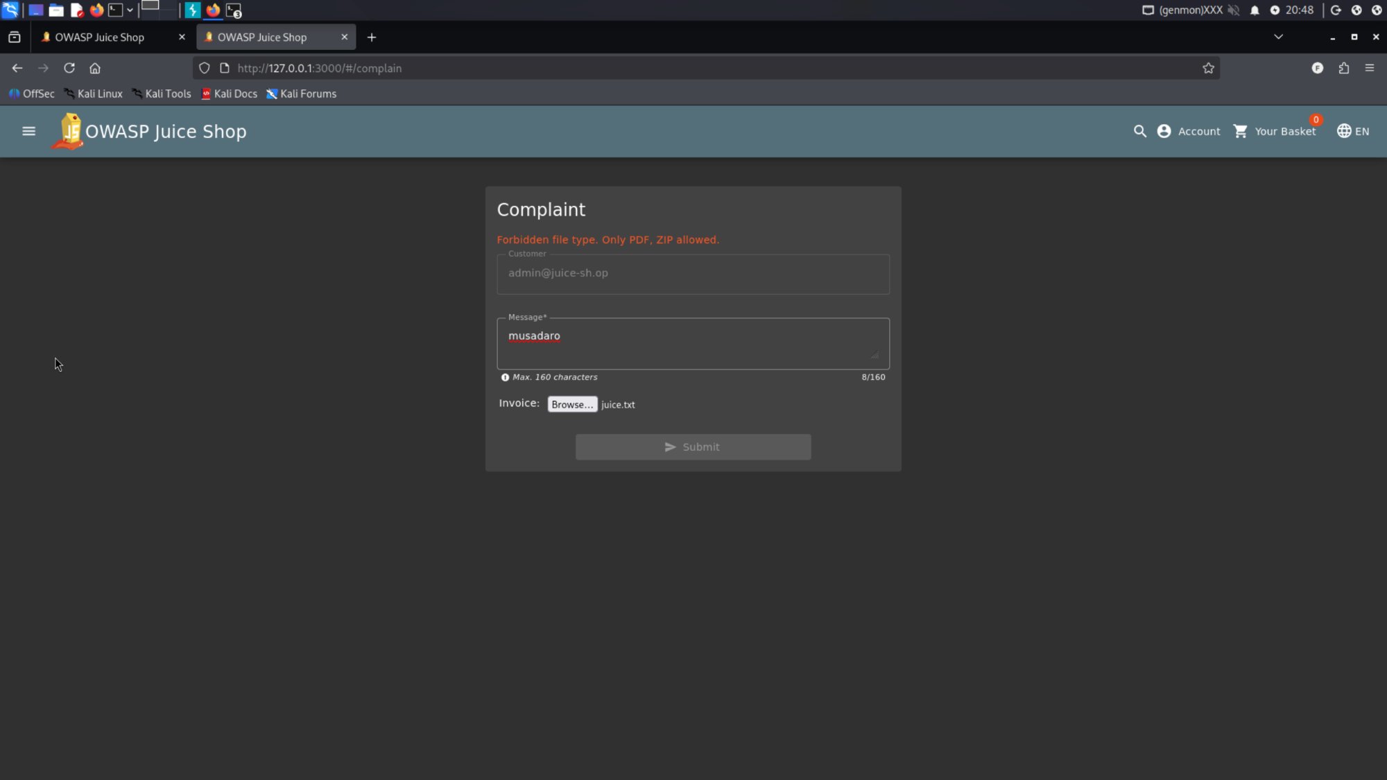 File upload bypass: client side rejection